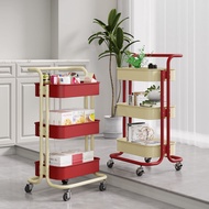 【SG Sellers】Storage Trolley Rolling Cart Kitchen Storage Trolley Mobile Floor Multi-Layer Snack Storage Shelf Kitchen Trolley Storage With Handle Storage Trolley With Wheels