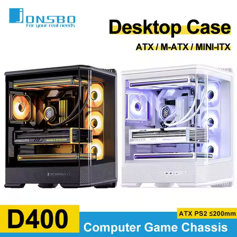 Jonsbo D400 ATX Seaview Room Case M-ATX MINI-ITX Desktop Office Chassis Support Power Supply ATX PS2