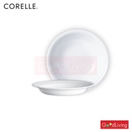 Corelle Just White ชามอาหาร ชามแก้ว ชามซุปมีขอบ ขนาด 8.5 นิ้ว (21 cm.) จำนวน 2 ชิ้น [C-03-415-N-LP-2]