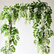 {Best-selling party decoration} 1.8เมตร Wisteria ดอกไม้ประดิษฐ์เถาที่มี6สายดอกไม้ซุ้มแต่งงานตกแต่งพวงมาลัยพืชปลอมใบไม้หวายไม้เลื้อยผนัง