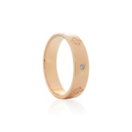 AKE AKE Rituals Cross Wedding Band GM- Pure Pink Rose Gold with Crystal แหวนเงินแท้925 ชุบทองชมพู ฝั