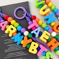 10Pcs/Pack Random Mixed Acrylic Big Hole Inital Letter Charm Loose DIY Beads about 5mm Hole y1931