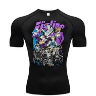 Jojo Bizarre Adventure Compression Vintage Washed cotton teen Punk 2000s aesthetic Y2k tshirt Psyche