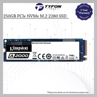 Kingston A2000 250GB PCIe NVMe M.2 2280 Gen 3x4 Solid State Drive SSD (SA2000M8/250G)