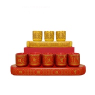 Get coupons3 Altar Cups Set/5 Altar Cups Set, Ceramic Holy Water Offering Cup, Tibetan Buddhist Worship Cup (Red /Yellow