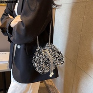SUNSHINE Chain Sequin Shoulder Bag, Chain Evening Banquet Bag, Sequin Tassel Crossbody Bag