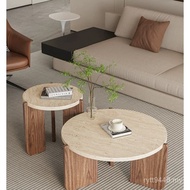 Solid Wood Household B & B Simple B Living Room Extremely Slab Stone Jane Coffee Table Hole Nordic C