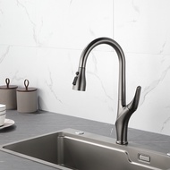 High-Quality Kitchen Sink and Tap: Pull-Down Black Brass Kitchen Faucet