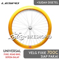 Velg wheelset 700 c sepeda balap fixie lespo bahan alloy 5 cm rims roda depan dan belakang high qual