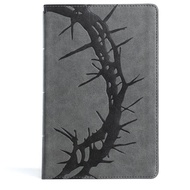 CSB Large Print Personal Size Reference Bible, Charcoal LeatherTouch, Red Letter, Presentation Page,