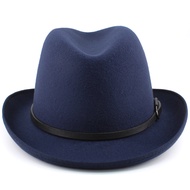 Men Women Wool Blend Classical Homburg Hats Party Fedora Caps Outdoor Trilby Sunhat Jazz Winter Warm