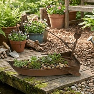 DELMER Sailboat Coil Holder, Vintage Style Coil Tray Metal Coil Stand, Desktop Ornament Rustic Iron 