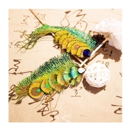 Brooch Ethnic Style Hair Clip Manufacturer Feather Stage Handmade Headdress Side Clip Element Retro 