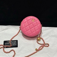 S級 99成新 Chanel 粉色金球圓餅