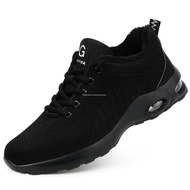 Guyisa Air Cushion ความปลอดภัยรองเท้าผู้ชายผู้หญิง Breathable Steel Toe Sneaker หลักฐานเจาะทำงานความ
