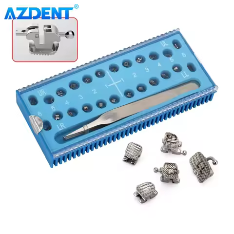 24pcs/Box AZDENT Dental Orthodontic Brackets Passive Self-Ligating Brace Roth 0.022 Hooks 3 4 5 with
