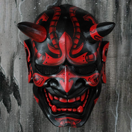 NEW Japanese Oni Samurai Cosplay Mask Halloween Full Head Latex Ghost Mask for Men Cool Scary Samura