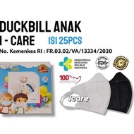 Masker Duckbill Anak Icare Duckbill Anak Kids Polos Hitam Putih New