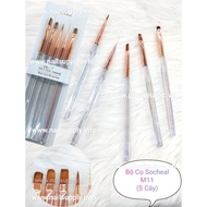 Socheal M11 Gel Brush Set, 3D Gel Painting, Line Drawing Set (5 Brushes)