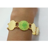 24k gold plated medium coin bracelet