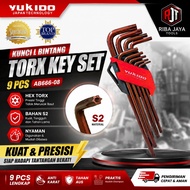 Yukido L Key BINTANG Set 9 Pcs Torx Key Wrench Set Long Torx L Key Japan Technology Anti-Slip