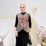 Premium Modern Women's Batik Vest, Modern Outerwear Batik Vest, Sleeveless Formal Casual Outerwear