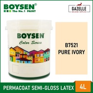 Boysen Permacoat Semi-Gloss Latex Pure Ivory B7521 Acrylic Latex Paint - 4L $V%