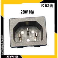 3 Pin IEC 60320 Plug Panel Power Inlet Socket Connector 250V 10A