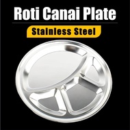 Stainless Steel Dining Plate Outdoor Picnic Roti Canai Tray Plate Food Serving / Roti Prata Thosai T