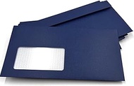 100 Window Envelopes, Azure Blue, Royal Blue, Dark Blue, 220 mm x 110 mm, Peel and Seal