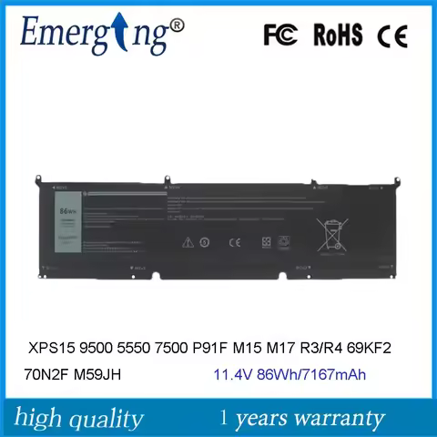 11.4V 86Wh 69KF2 8FCTC Laptop Battery For Dell Alienware M15 M17 R3 2020 P87F P45E XPS 15 9500 Preci
