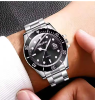 Fashion Men Business Watches Luxury Large Dial Calendar Watch Mens Quartz Wristwatch Reloj Hombre