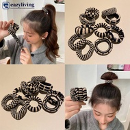 EAZYLIVING Japanese Korean New Black White Checkered Thick High Elastic Hair Band Fashion Casual Dai