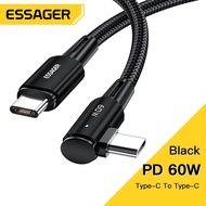 Essager Cáp USB Type C Sang USB C 90 Độ 100W / 60W Dây Sạc Nhanh PD USB-C Cho Macbook Samsung Xiaomi