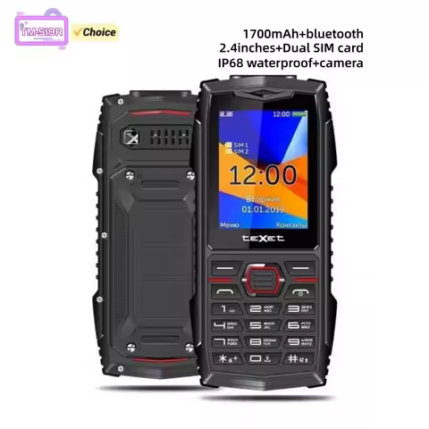 TEXET TM-519R Keyboard 2G CellPhone Dual SIM Card Bluetooth Strong Torch Light Ebook Game FM Camera