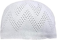 Premium Turkish Quality Kufi/TOPI/Skull Cap/NAMAZ TOPI/Salah TOPI/Muslim Cap, WHITE, One Size
