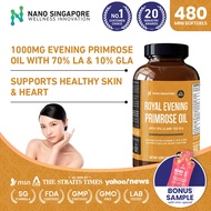 Royal Evening Primrose Oil Extra Vitamin E 1000mg - 10% GLA w/ Fish Oil Vitamin E, Omega 3 6 (EXP: S