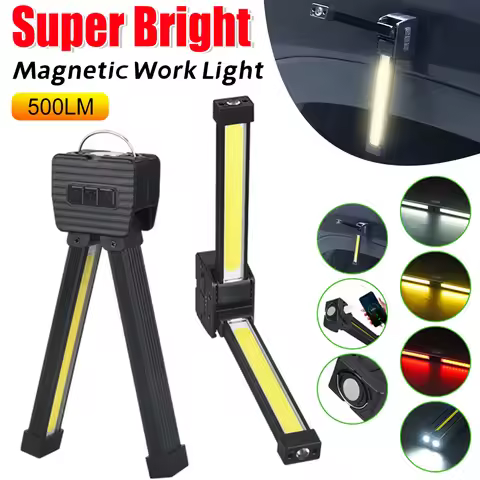Gym Lamp for Posing Magnetic LED Flashlight Work Light Rechargeable Portable Torch Light for Car Rep