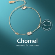 CHOMEL Singapore Tunnel Bracelet for women 18K Gold Plated gelang tangan chain cute diamond Jewelry