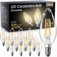 TJOY LED Candelabra Bulbs Dimmable, 60W Equivalent Chandelier Light Bulb, E12 Small Base, 4.5W 2700K