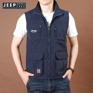 Jeep Spirit 1941 estd Mens Tank Top Sleeveless Jacket Summer Multi Pocket Tank Top Mens Designer Sta
