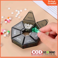 Mini Portable Medicine Box 7 Days Medicine Pill Box - 7CHKDUBK