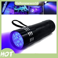 Powerful UV Flashlight Torch Ultra Violet Light Camping Light Lamp AA Battery 9 LED Flashlight For
