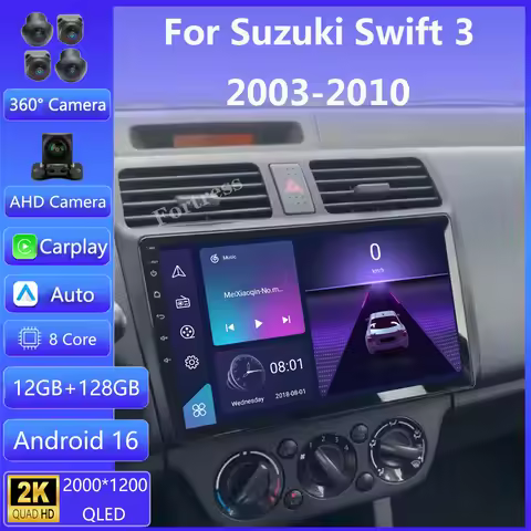 Android 16 For Suzuki Swift 3 2003 - 2010 Car Radio Multimedia Player Carplay and Android Stereo Wif