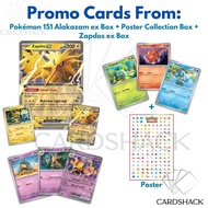 Pokémon TCG Promo Cards: Zapdos ex, Alakazam ex, Electabuzz, Kadabra, Abra, Bulbasaur, Charmander & 