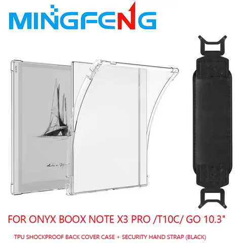 2-IN-1 For Onyx Boox Note X3 Pro / Go 10.3" Clear Pencil Holder TPU Shockproof Back Cover Case + Sec