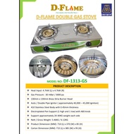 D-FLAME DOUBLE GAS STOVE DF-1313-GS 4.7KW
