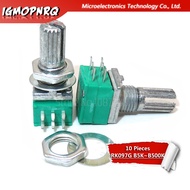 10pcs 6PIN RK097G  B5K B10K B20K B50K B100K duplex potentiometer audio amplifier potentiometer 15mm 