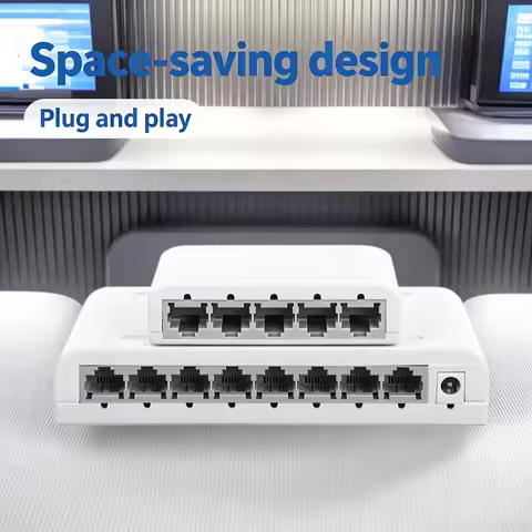 Plug And Play 5/8 Ports Mini Network Switch Network Splitter For Monitoring, Dormitory, Household