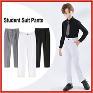 2-14Y White Slacks for Kids Boy Wedding Formal Suit Pants Trousers Boys Children Cotton Black Pants 